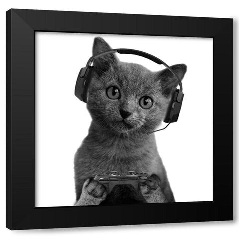 Gaming Cuteness Black Modern Wood Framed Art Print with Double Matting by Prime, Marcus
