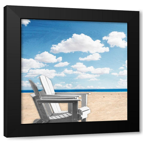 Beach Relaxing 1 Black Modern Wood Framed Art Print with Double Matting by Prime, Marcus