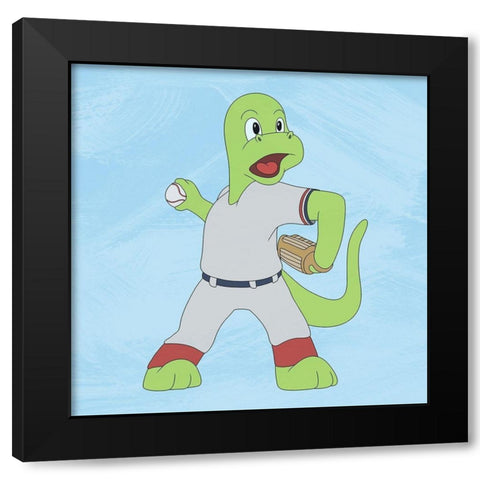 Dino Champ 2 Black Modern Wood Framed Art Print by Prime, Marcus