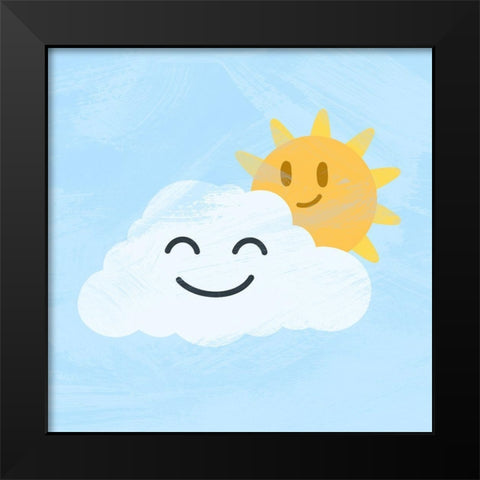 Happy Cloud Black Modern Wood Framed Art Print by Prime, Marcus