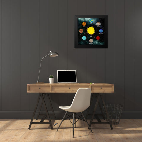 Solar System Black Modern Wood Framed Art Print by Prime, Marcus