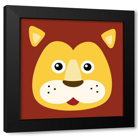 Surprised Lion Black Modern Wood Framed Art Print by Prime, Marcus