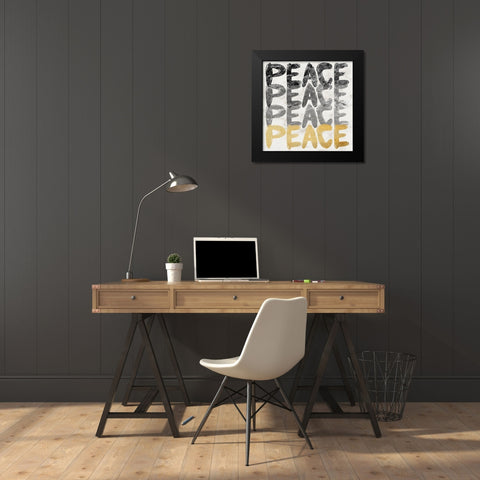 Peace Multiplied 2 Black Modern Wood Framed Art Print by Prime, Marcus