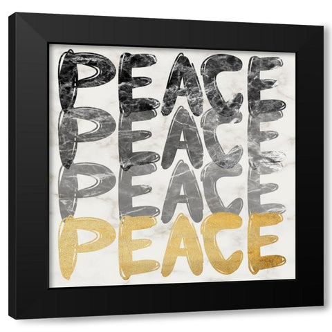 Peace Multiplied 2 Black Modern Wood Framed Art Print by Prime, Marcus