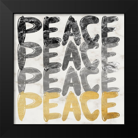 Peace Multiplied 2 Black Modern Wood Framed Art Print by Prime, Marcus