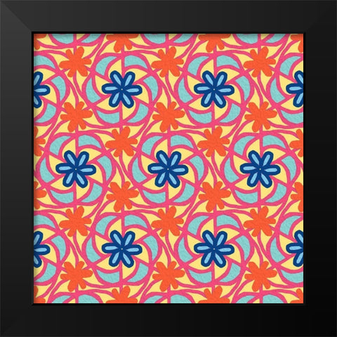 Summer Mandala 1 Black Modern Wood Framed Art Print by Prime, Marcus