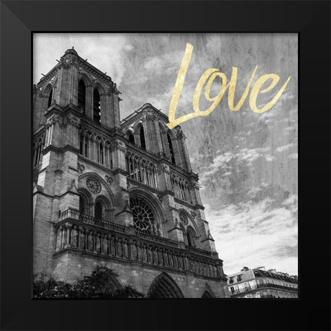 Paris Love 3 Black Modern Wood Framed Art Print by Prime, Marcus
