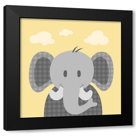 Funky Elephant Black Modern Wood Framed Art Print by Prime, Marcus