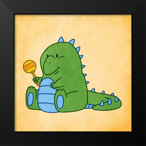Playful Dino Black Modern Wood Framed Art Print by Prime, Marcus