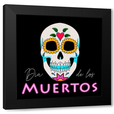 Dia De Los Muertos Black Modern Wood Framed Art Print by Prime, Marcus