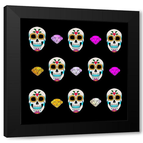 Jeweled After Life 1 Black Modern Wood Framed Art Print by Prime, Marcus