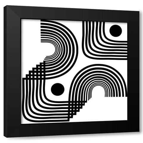 Modern Curves 1 Black Modern Wood Framed Art Print by Prime, Marcus