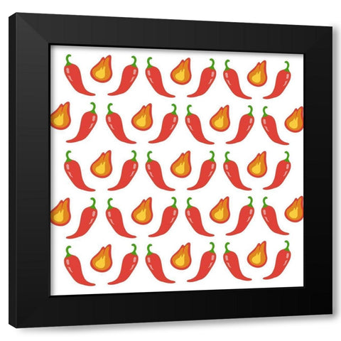 Fire Peppers Black Modern Wood Framed Art Print by Prime, Marcus