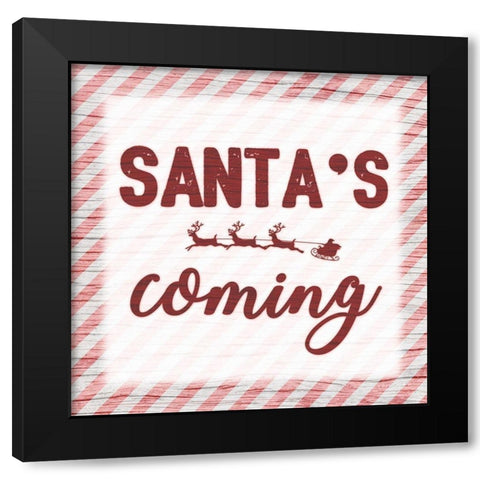 Santas Coming Black Modern Wood Framed Art Print by Prime, Marcus