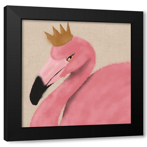 Flamingo King 1 Black Modern Wood Framed Art Print by Prime, Marcus