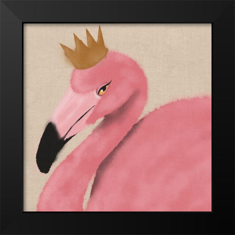 Flamingo King 1 Black Modern Wood Framed Art Print by Prime, Marcus
