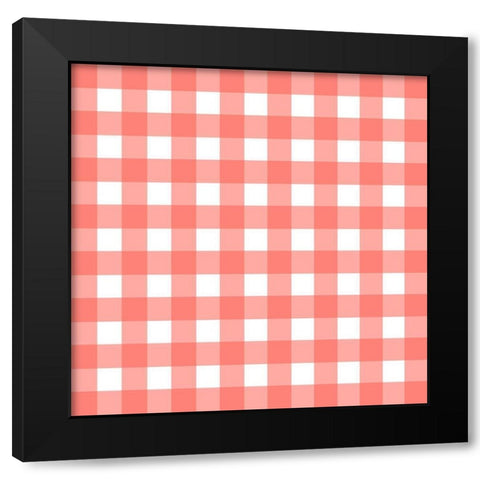 Gingham Pattern 2 Black Modern Wood Framed Art Print by Prime, Marcus