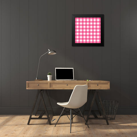 Gingham Pattern 5 Black Modern Wood Framed Art Print by Prime, Marcus