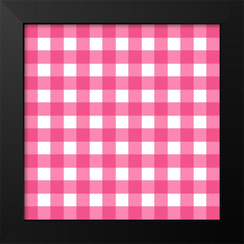 Gingham Pattern 5 Black Modern Wood Framed Art Print by Prime, Marcus