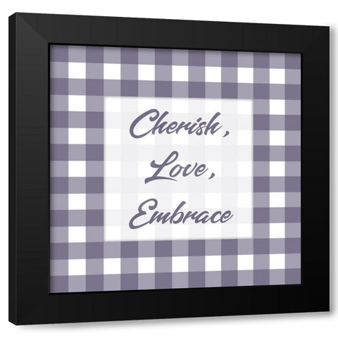 Gingham Quotes 1 Black Modern Wood Framed Art Print by Prime, Marcus