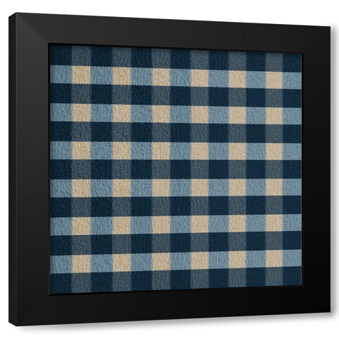 Blue Hue Gingham Black Modern Wood Framed Art Print by Prime, Marcus