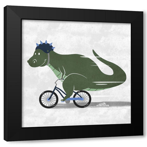Racing Dino 2 Black Modern Wood Framed Art Print with Double Matting by Prime, Marcus