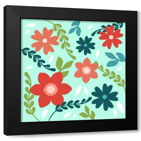 Floral Sense 1 Black Modern Wood Framed Art Print by Prime, Marcus