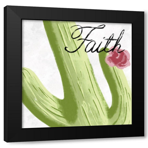 Succulent Faith 1 Black Modern Wood Framed Art Print with Double Matting by Prime, Marcus