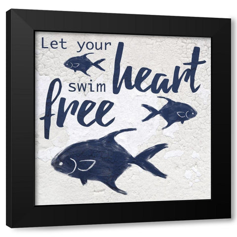 Swim Free 1 Black Modern Wood Framed Art Print by Prime, Marcus
