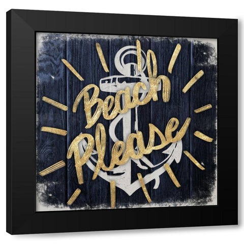 Beach Please 1 Black Modern Wood Framed Art Print by Prime, Marcus
