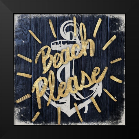 Beach Please 1 Black Modern Wood Framed Art Print by Prime, Marcus