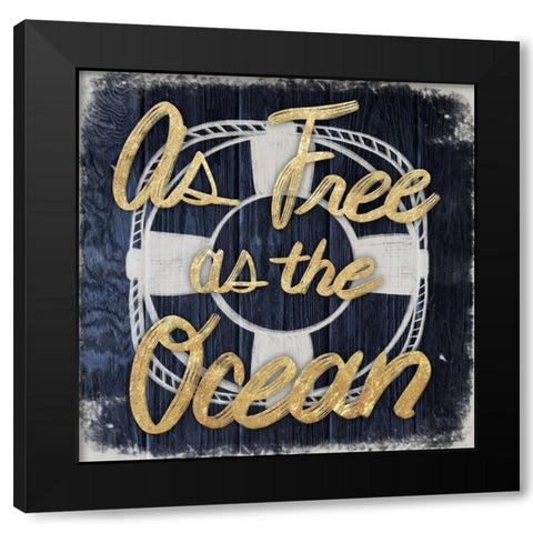 Ocean Free 1 Black Modern Wood Framed Art Print by Prime, Marcus