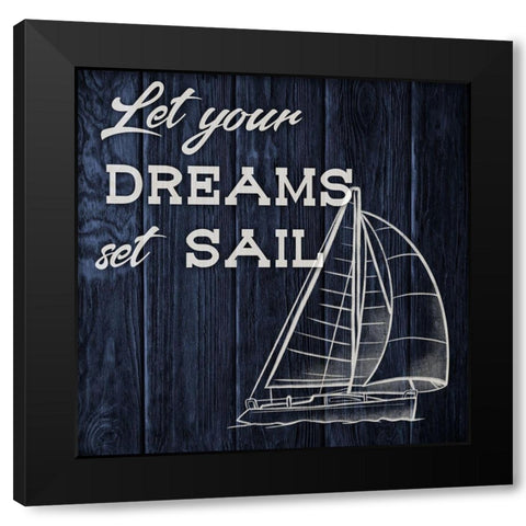 Set Sail 1 Black Modern Wood Framed Art Print by Prime, Marcus