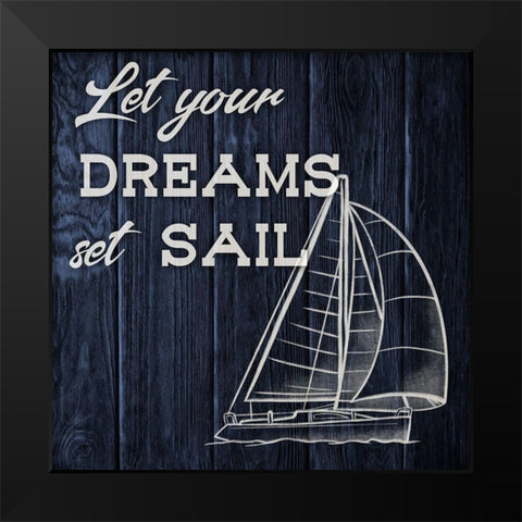 Set Sail 1 Black Modern Wood Framed Art Print by Prime, Marcus