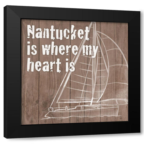 Nantucket Heart 1 Black Modern Wood Framed Art Print by Prime, Marcus