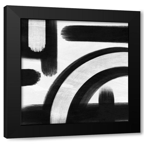 Abstract Statements 1 Black Modern Wood Framed Art Print with Double Matting by Prime, Marcus