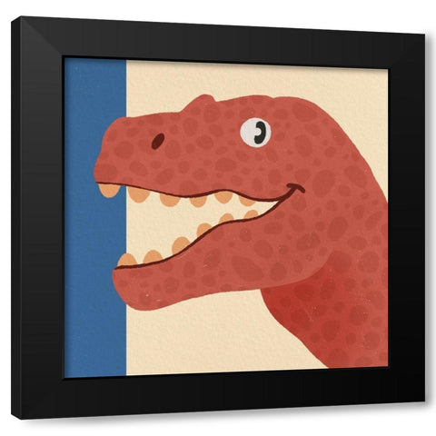 Dino Fun 3 Black Modern Wood Framed Art Print by Prime, Marcus