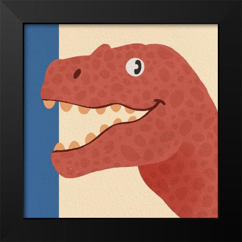 Dino Fun 3 Black Modern Wood Framed Art Print by Prime, Marcus