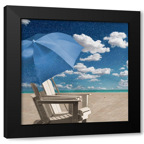 Starry Beach Nights Black Modern Wood Framed Art Print by Prime, Marcus