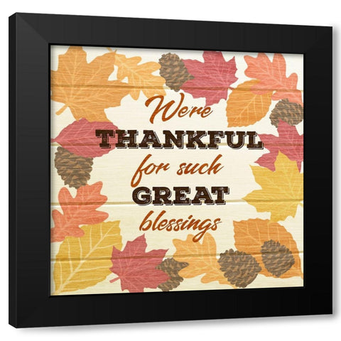 Thankful For Blessings Black Modern Wood Framed Art Print with Double Matting by Prime, Marcus