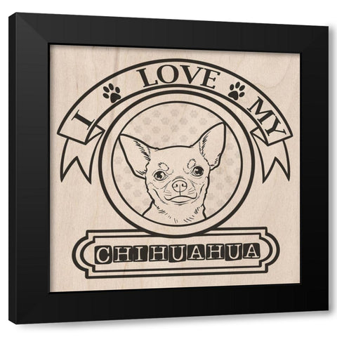 Pet Love Pattern 1 Black Modern Wood Framed Art Print by Prime, Marcus