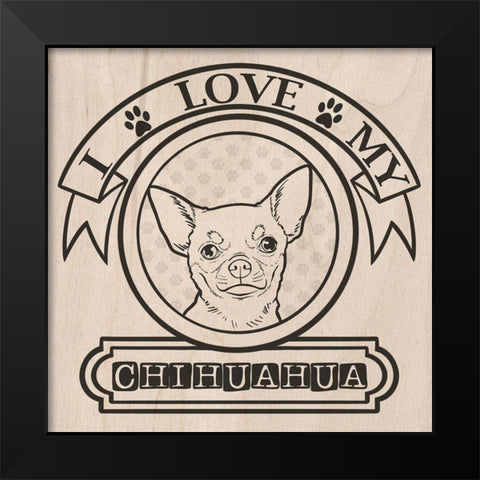 Pet Love Pattern 1 Black Modern Wood Framed Art Print by Prime, Marcus
