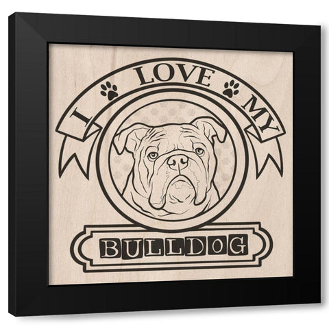 Pet Love Pattern 2 Black Modern Wood Framed Art Print with Double Matting by Prime, Marcus