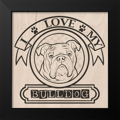 Pet Love Pattern 2 Black Modern Wood Framed Art Print by Prime, Marcus