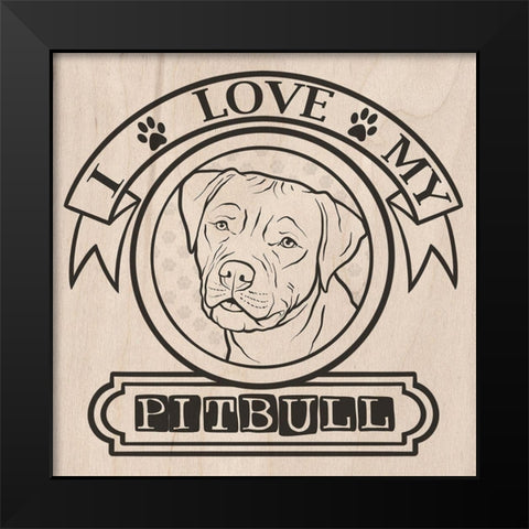 Pet Love Pattern 3 Black Modern Wood Framed Art Print by Prime, Marcus
