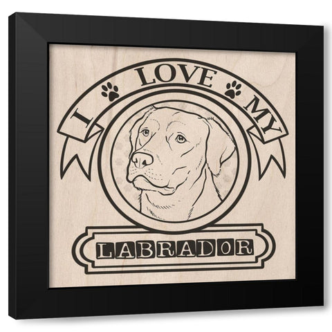 Pet Love Pattern 4 Black Modern Wood Framed Art Print by Prime, Marcus