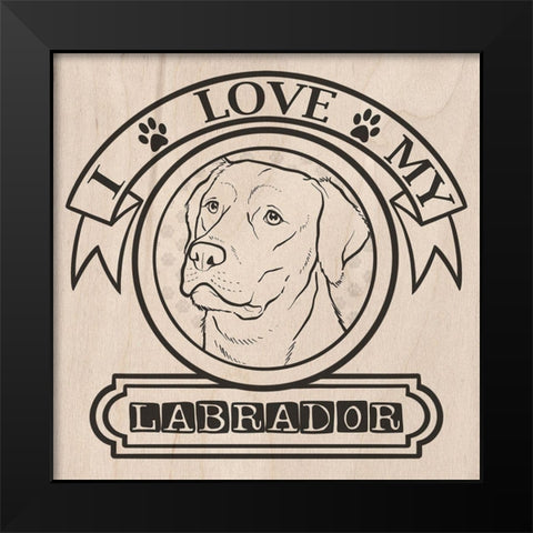 Pet Love Pattern 4 Black Modern Wood Framed Art Print by Prime, Marcus