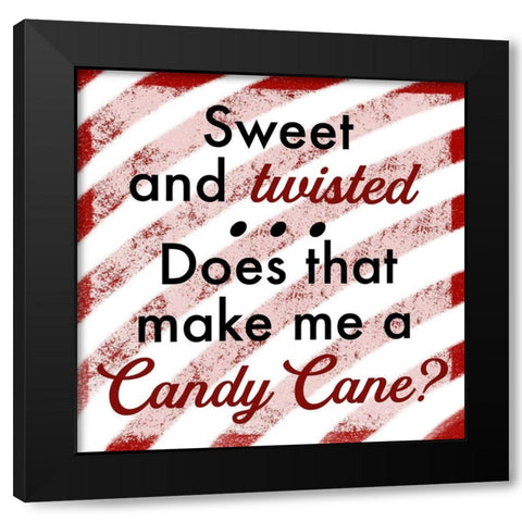 Twisted Candy Cane 1 Black Modern Wood Framed Art Print by Prime, Marcus