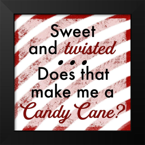 Twisted Candy Cane 1 Black Modern Wood Framed Art Print by Prime, Marcus