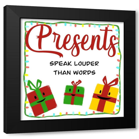 Presents Speak 1 Black Modern Wood Framed Art Print with Double Matting by Prime, Marcus